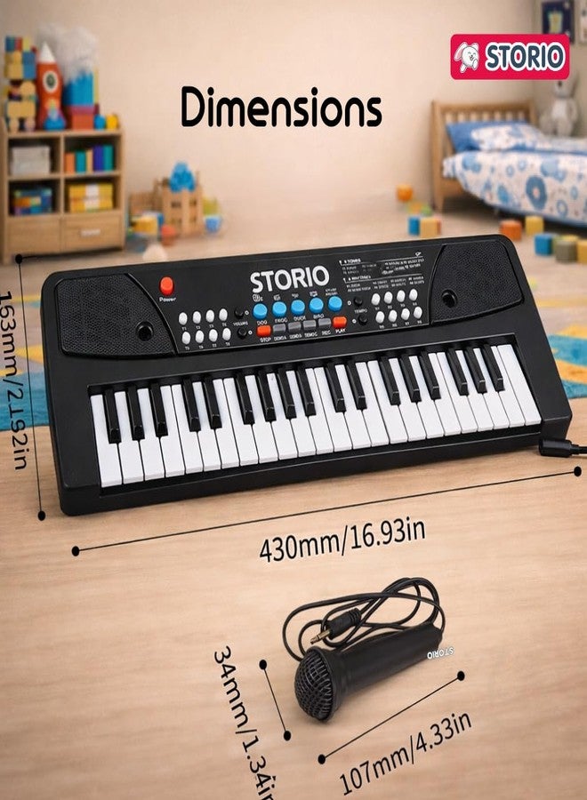 Storio Kids Piano Keyboard with Mic | 37 Keys, 8 Rhythms, 8 Tones & 6 Demo Songs | Electronic Musical Toy for Boys & Girls Age 2-5 | Educational & Recording Keyboard for Beginners - Image 2